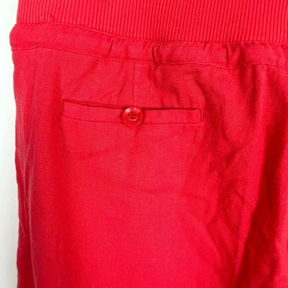 Love Tree red Linen Blend Drawstring Pants Wide Leg Crochet large lagenlook beac - Picture 7 of 10